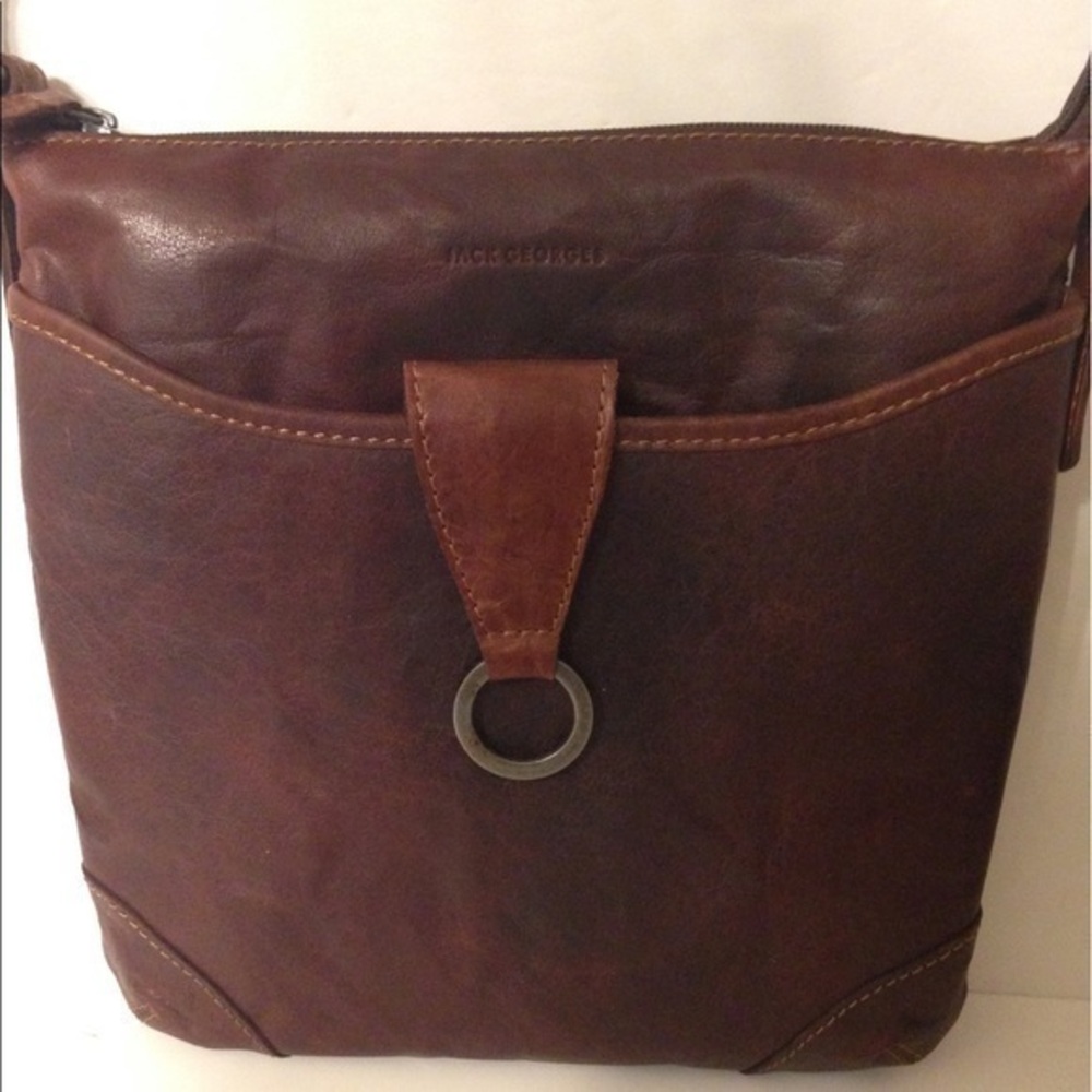 👜 JACK GEORGES 👜 messenger bag weathered leather